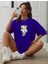 Peluş Ayı Baskılı Bisiklet Yaka Tshirt 1