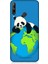 Huawei P40 Lite E Uyumlu Yorgun Panda ve Dünya Desenli Silikon Kılıf 1