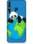 Infinix Hot 8 Yorgun Panda ve Dünya Desenli Silikon Kılıf 1