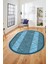 Dijital Kaymaz Yıkanabilir Jüt-Hasır Desenli Oval Mutfak Yolluk Salon Halısı, O-Jüt-02-Mavi, 1