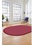 Dijital Kaymaz Yıkanabilir Jüt-Hasır Desen Oval Mutfak Yolluk Salon Halısı, O-Jüt-03-Kırmızı, 2