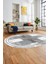 Jüt Desenli Dijital Kaymaz Yıkanabilir Oval Mutfak Yolluk Koridor Salon Halısı, O-Jüt-11-Gri, 3