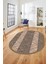 Dijital Kaymaz Yıkanabilir Jüt-Hasır Desenli Oval Mutfak Yolluk Salon Halısı, O-Jüt-02-Kahve, 1