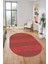 Jüt Desenli Dijital Kaymaz Yıkanabilir Modern Oval Yolluk Koridor Salon Halısı, O-Jüt-13-Kırmızı, 3