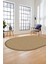 Dijital Kaymaz Yıkanabilir Jüt-Hasır Desen Oval Mutfak Yolluk Salon Halısı, O-Jüt-03-Kahve, 2