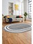 Jüt-Hasır Desen Dijital Baskı Kaymaz Yıkanabilir Oval Yolluk Koridor Salon Halısı, O-Jüt-12-Gri, 2