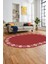 Jüt-Hasır Desen Dijital Kaymaz Yıkanabilir Oval Yolluk Koridor Salon Halısı, O-Jüt-15-Kırmızı, 1