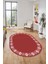 Jüt-Hasır Desen Dijital Kaymaz Yıkanabilir Oval Yolluk Koridor Salon Halısı, O-Jüt-15-Kırmızı, 2