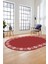 Jüt-Hasır Desen Dijital Kaymaz Yıkanabilir Oval Yolluk Koridor Salon Halısı, O-Jüt-15-Kırmızı, 5