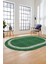 Dijital Kaymaz Yıkanabilir Jüt-Hasır Desen Modern Oval Mutfak Yolluk Salon Halısı, O-Jüt-04-Yeşil, 1