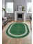 Dijital Kaymaz Yıkanabilir Jüt-Hasır Desen Modern Oval Mutfak Yolluk Salon Halısı, O-Jüt-04-Yeşil, 2