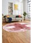 Jüt Desenli Dijital Kaymaz Yıkanabilir Oval Mutfak Yolluk Koridor Salon Halısı, O-Jüt-11-Kırmızı, 3