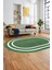 Jüt-Hasır Desen Dijital Baskı Kaymaz Yıkanabilir Oval Yolluk Koridor Salon Halısı, O-Jüt-12-Yeşil, 2