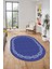 Modern Jüt Desenli Dijital Kaymaz Yıkanabilir Oval Yolluk Koridor Salon Halısı, O-Jüt-14-Mavi, 2