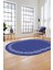 Modern Jüt Desenli Dijital Kaymaz Yıkanabilir Oval Yolluk Koridor Salon Halısı, O-Jüt-14-Mavi, 5