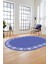 Jüt-Hasır Desen Dijital Kaymaz Yıkanabilir Oval Yolluk Koridor Salon Halısı, O-Jüt-15-Mavi, 5