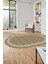 Modern Jüt Desenli Dijital Kaymaz Yıkanabilir Oval Yolluk Koridor Salon Halısı, O-Jüt-14-Vizon, 3