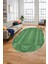 Dijital Kaymaz Yıkanabilir Modern Jüt-Hasır Desen Oval Mutfak Yolluk Salon Halısı, O-Jüt-08-Yeşil, 3