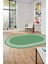 Çerçeveli Jüt-Hasır Desen Kaymaz Yıkanabilir Modern Oval Yolluk Salon Halısı, O-Jüt-20-Yeşil, 1