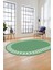 Çerçeveli Jüt-Hasır Desen Kaymaz Yıkanabilir Modern Oval Yolluk Salon Halısı, O-Jüt-20-Yeşil, 3
