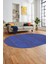 Jüt Desenli Dijital Kaymaz Yıkanabilir Modern Oval Yolluk Koridor Salon Halısı, O-Jüt-13-Mavi, 2