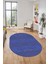 Jüt Desenli Dijital Kaymaz Yıkanabilir Modern Oval Yolluk Koridor Salon Halısı, O-Jüt-13-Mavi, 3