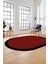 Dijital Kaymaz Yıkanabilir Jüt-Hasır Tasarım Oval Mutfak Yolluk Salon Halısı, O-Jüt-06-Kırmızı, 1