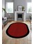 Dijital Kaymaz Yıkanabilir Jüt-Hasır Tasarım Oval Mutfak Yolluk Salon Halısı, O-Jüt-06-Kırmızı, 2