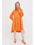 Gömlek Yaka Oversize Koton Tunik - Oranje 1