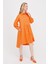 Gömlek Yaka Oversize Koton Tunik - Oranje 3