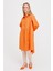 Gömlek Yaka Oversize Koton Tunik - Oranje 4