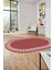 Çerçeveli Jüt-Hasır Desen Kaymaz Yıkanabilir Modern Oval Yolluk Salon Halısı, O-Jüt-20-Kırmızı, 1