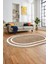 Jüt-Hasır Desen Dijital Baskı Kaymaz Yıkanabilir Oval Yolluk Koridor Salon Halısı, O-Jüt-12-Kahve, 2