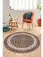 Dijital Kaymaz Yıkanabilir Jüt-Hasır Desen Modern Yuvarlak Mutfak Salon Halısı, Y-Jüt-04-Kahve, 2