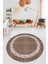 Dijital Kaymaz Yıkanabilir Jüt-Hasır Desen Modern Yuvarlak Mutfak Salon Halısı, Y-Jüt-04-Kahve, 3