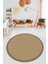 Dijital Kaymaz Yıkanabilir Jüt-Hasır Desen Yuvarlak Mutfak Salon Halısı, Y-Jüt-03-Kahve, 4