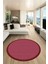 Dijital Kaymaz Yıkanabilir Jüt-Hasır Desen Yuvarlak Mutfak Salon Halısı, Y-Jüt-03-Kırmızı, 1