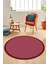 Dijital Kaymaz Yıkanabilir Jüt-Hasır Desen Yuvarlak Mutfak Salon Halısı, Y-Jüt-03-Kırmızı, 2