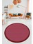 Dijital Kaymaz Yıkanabilir Jüt-Hasır Desen Yuvarlak Mutfak Salon Halısı, Y-Jüt-03-Kırmızı, 3