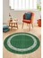 Dijital Kaymaz Yıkanabilir Jüt-Hasır Desen Modern Yuvarlak Mutfak Salon Halısı, Y-Jüt-04-Yeşil, 2