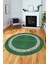 Dijital Kaymaz Yıkanabilir Jüt-Hasır Desen Modern Yuvarlak Mutfak Salon Halısı, Y-Jüt-04-Yeşil, 5