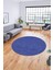 Dijital Kaymaz Yıkanabilir Şık Jüt-Hasır Tasarım Yuvarlak Mutfak Salon Halısı, Y-Jüt-07-Mavi, 3
