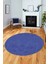 Dijital Kaymaz Yıkanabilir Şık Jüt-Hasır Tasarım Yuvarlak Mutfak Salon Halısı, Y-Jüt-07-Mavi, 4