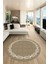 Modern Jüt-Hasır Desenli Dijital Kaymaz Yıkanabilir Yuvarlak Salon Halısı, Y-Jüt-14-Vizon, 5