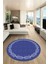 Modern Jüt-Hasır Desenli Dijital Kaymaz Yıkanabilir Yuvarlak Salon Halısı, Y-Jüt-14-Mavi, 5