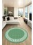 Çerçeveli Jüt-Hasır Desen Kaymaz Yıkanabilir Modern Yuvarlak Mutfak Salon Halısı, Y-Jüt-20-Yeşil, 3