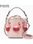 Pembe Tarzı Flamingo Nakış Tasarım Güzel Pembe Kova Çanta Küçük Pu Deri Kadın Omuz Çantası Sevimli Kız Crossbody Çanta Günlük Çanta (Yurt Dışından) 2