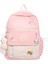 Pembe Stil Ayı Kolye ile Trendy Kadınlar Sevimli Sırt Çantası Naylon Kadın Harajuku Okul Çantası Kolej Kitap Bayan Rozeti Sırt Çantası Kawaii Moda Kız Çantası Öğrenci Yeni (Yurt Dışından) 1