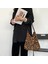 Siyah Stil Yazın 38X34X5CM 2021 Kadın Kadife Omuz Çantaları Retro Leopar Desen Çanta Kalın Zincir Tote Çanta Kadın Büyük Kapasiteli Kova Çanta (Yurt Dışından) 5