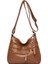 Kahverengi Tarzı Yüksek Li Kadın Omuz Çantası Pu Deri Crossbody Çanta Çok Cepli Messenger Çanta Çiçek Patchwork Deri Çanta Yumuşak Çanta (Yurt Dışından) 1
